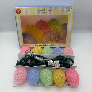 Vintage Easter 2003 Cottontale Collection 10 Ct Crystal Egg Light Set in/outdoor